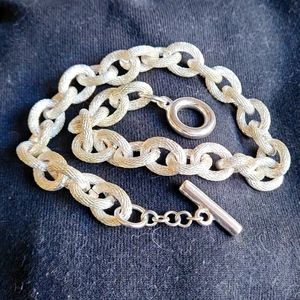 Chunky silver link necklace